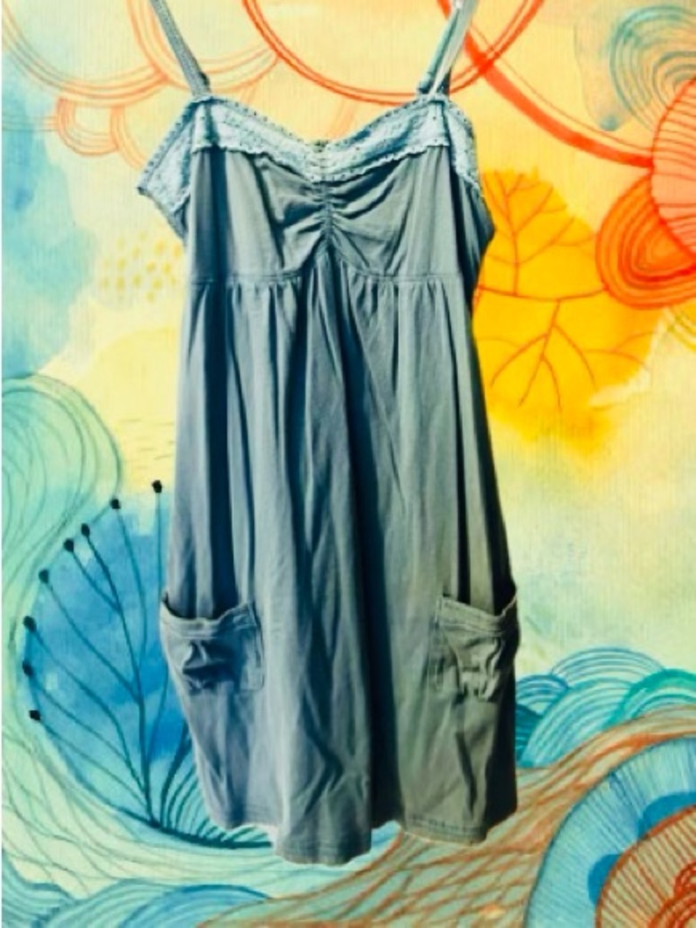 Mystree Blue Midi Dress with Pockets